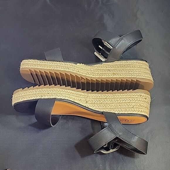 BRAND NEW A.N.A NEW APPROACH ADJUSTABLE BUCKLE ANKLE ONE BAND WEDGE SANDAL - Picture 7 of 14